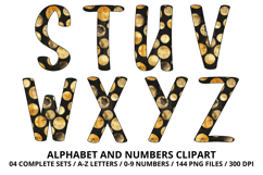 Halloween Alphabet Clipart PNG, watercolor letters doodle Product Image 4