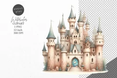 Ocean clipart, Underwater castle clipart, Watercolor clipart Product Image 1