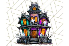 Haunted Houses Clipart PNG, Spooky Halloween Homes Product Image 4