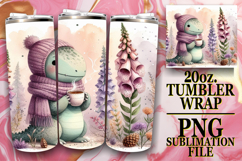 Vibrant Journeys 20oz tumbler wrap, Cute Dino Product Image 1