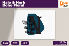 Halo &amp; Herb Boho Floral Monogram Product Image 1