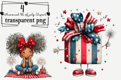 Whimsical 4th of July Clipart Watercolor PNG Product Image 1