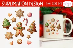 Christmas cookies PNG for sublimation | Gingerbread cookies Product Image 2