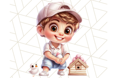 Easter Kids Clipart, Spring Easter Bunny PNG Download Product Image 3