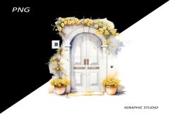 Watercolor Medirerranean Door Clipart Product Image 1
