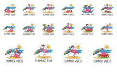 Summer Flamingo Stickers Product Image 4