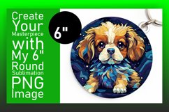 Abstract Dog Art Round Design Sublimation Project Product Image 1
