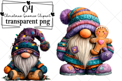 Blue Christmas Gnomes Clipart Watercolor PNG Product Image 1