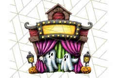Halloween Buildings Clipart PNG, Haunted Houses Art Product Image 4