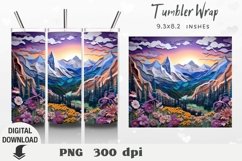 3D Tumbler Wrap, tumbler desig, flowers 3d sublimation Product Image 1