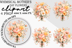 Whimsical Mother's Day Flowers Clipart Watercolor png Product Image 1