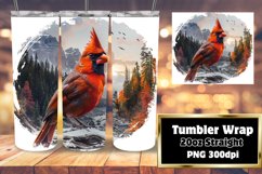 Watercolor Cardinal Bird 20oz Tumbler | Holiday Wrap Product Image 1