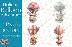 Winter Hot Air Balloon Clip Art for Crafts &amp; Design Product Image 1