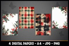 4 Christmas Digital Papers I Christmas Junk Journal Pages Product Image 2