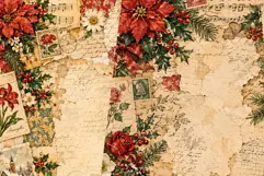 Flowers in Christmas Junk Journal Pages Product Image 4