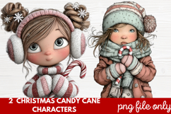 Christmas Candy Cane Characters Clipart Product Image 1