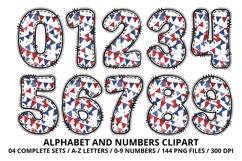 4th July Alphabet png clipart, independence letters doodle Product Image 5