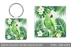 Parrot Keychain Sublimation. Parrot Sublimation Product Image 1