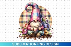 Easter Coffee Gnome Sublimation - Clipart PNG Product Image 1