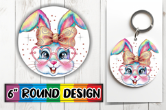 Cheerful Circle Car Coasters PNG, Easter Bunny Product Image 1