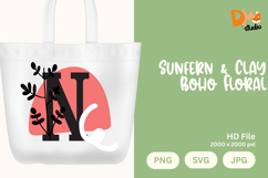 Sunfern &amp; Clay Boho Floral Monogram Product Image 1