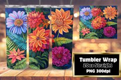 Classic Oil Flower Tumbler Wrap for Sublimation Product Image 1