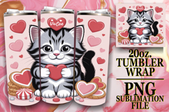 Luminous Days 20oz tumbler wrap, Valentines Cat Product Image 1