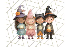 Halloween Neighborhood Clipart PNG for Trick or Treat Product Image 4