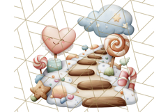 Cozy Cookie Village Clipart, Gingerbread Holiday PNG Product Image 4
