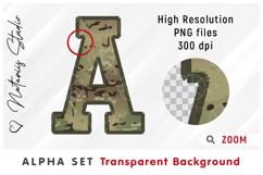 Camo Alpha Set. Letters Numbers Clipart. Product Image 4