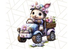 Easter Bunny Farm Clipart, Tractor Vehicle PNG Product Image 4
