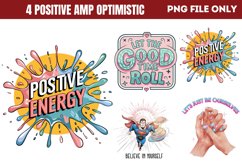 Positive amp Optimistic Sublimation Quote PNG Product Image 1
