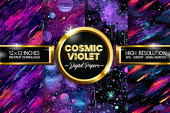 Cosmic Violet Digital Papers - 04 variations Product Image 1