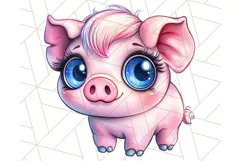 Farm Animals Kawaii Clipart PNG, Cute Barnyard Animal Product Image 4