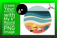 Elegant Keychain Circle Design PNG , Summer Beach Product Image 1