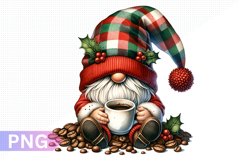 Christmas Coffee Gnome Sublimation Clipart PNG Product Image 1