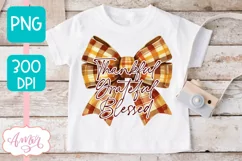 Thanksgiving shirt sublimation PNG | Thankful coquette bow Product Image 4
