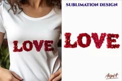 Valentine sayings Love word, rose petals PNG, valentine font Product Image 3