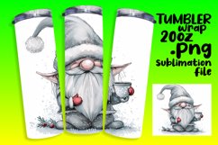 Watercolor Christmas Gnome Wrap 20oz Tumbler Sublimation Product Image 1