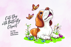 Cute dog with butterfly clipart Product Image 1