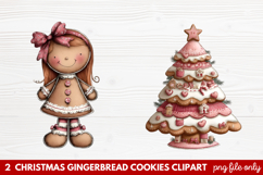 Christmas Gingerbread Cookies Clipart | Cute Holiday Cookie Product Image 1
