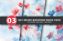 Soft Dreamy Watercolor Digital Paper Product Image 1