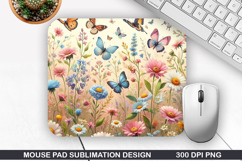 Mouse Pad Sublimation, Spring Flowers Mouse Pad PNG Design Product Image 1