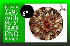 Gorgeous Circle Design Keychain PNG , Autumn Flower Product Image 1