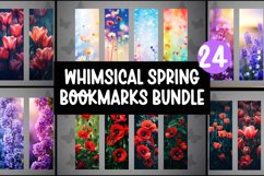 24 Whimsical Flowers Bookmarks Sublimation PNGs I Bookmarks Product Image 1