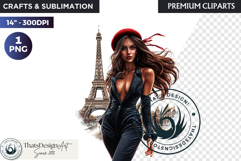 French Girl Clipart PNG, French woman, I love Paris Clipart Product Image 1