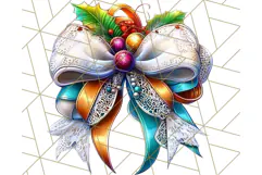 Bright Shiny Christmas Bows PNG Clipart, Winter Holiday Png Product Image 4