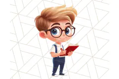 Boy Teacher Clipart PNG, Cute Male Teacher Illustration Product Image 4