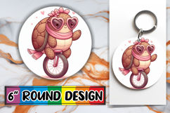 Bright Keychain Sublimation Circle, Turtle Product Image 1