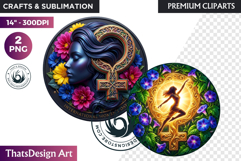 International Women's Day Round Cliparts &amp; Backgrounds PNG Product Image 1